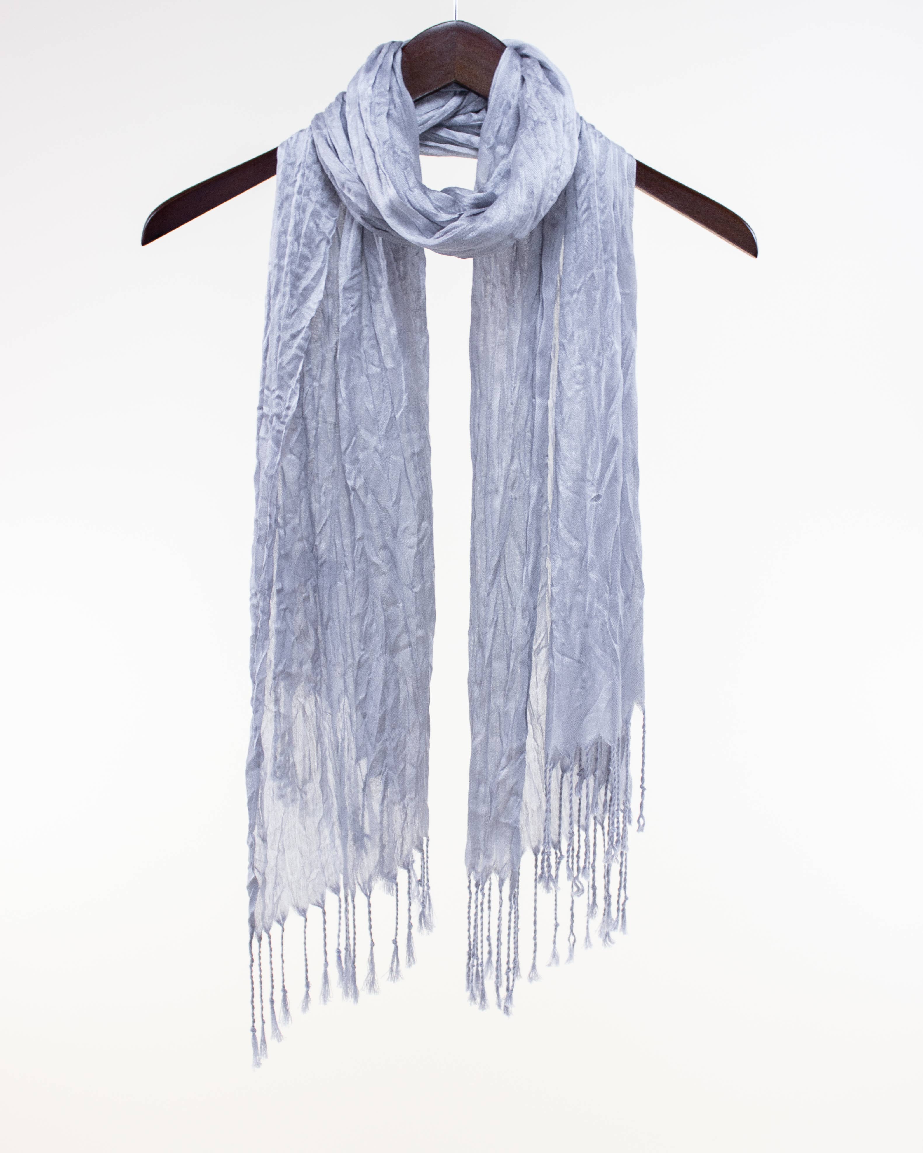 Original USA - Wholesale Scarf - Women's - Sheer Solid Scarf with Fringe7