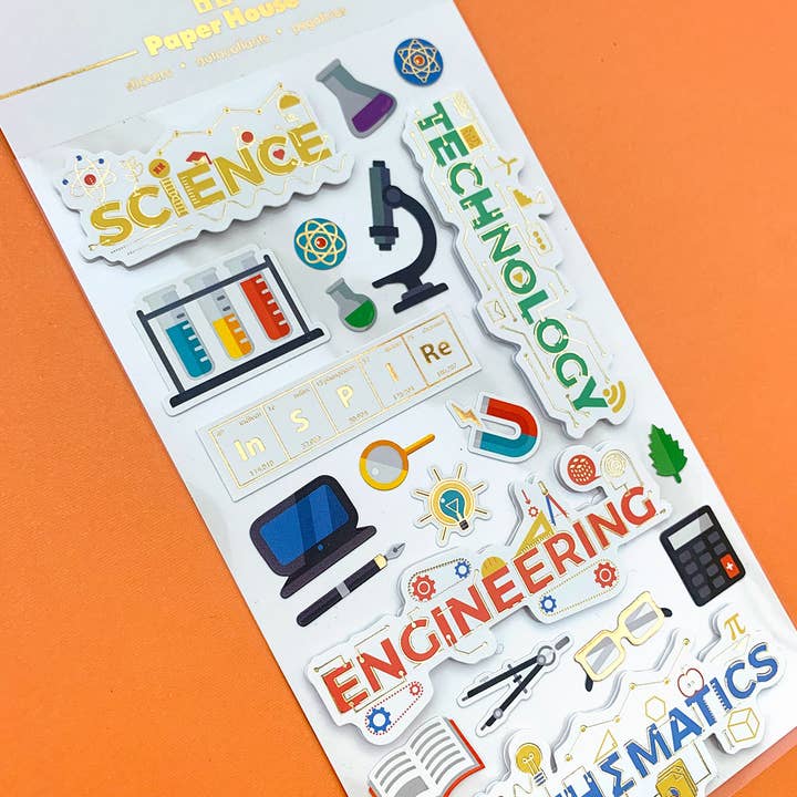 Paper House Productions – Großhandel Aufkleber – STEM Dimensionale Scrapbooking Aufkleber1