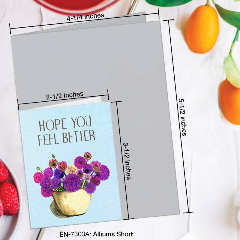 Printed Canvas - Vendita all'ingrosso Biglietti di auguri di pronta guarigione - Alliums Corti, Biglietto di Auguri (#7303A)1