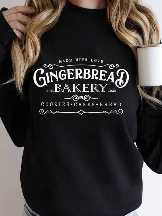 Gingerbread Bakery Cookies Cakes Bread, Christmas, Unisex Crewneck Fleece Sweatshirts for wholesale by Top Avenue