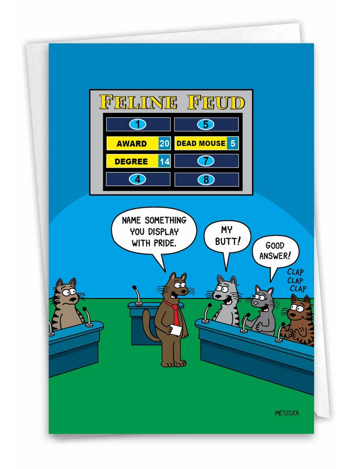 Birthday Card - Feline Feud for wholesale by NobleWorks