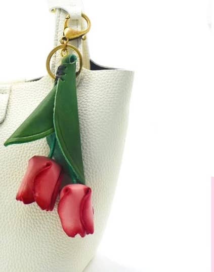 Sook Stainable - Wholesale Shoulder Bag - Women's - Grain Leather Handmade Tulip Bag Charms Key Holder6