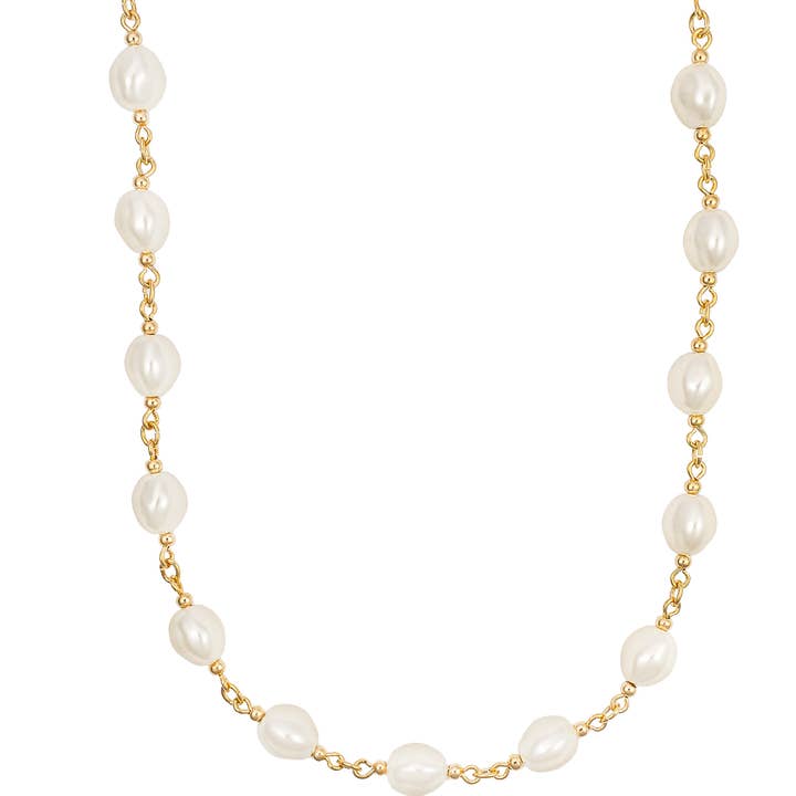 Pearl Link Chain Necklace (F252/I125) for wholesale by MIA Jewelry