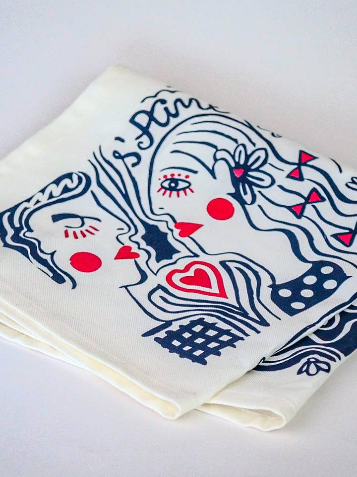 “Eternal Lovers” table napkin for wholesale by LA SERVIETTE DE TABLE