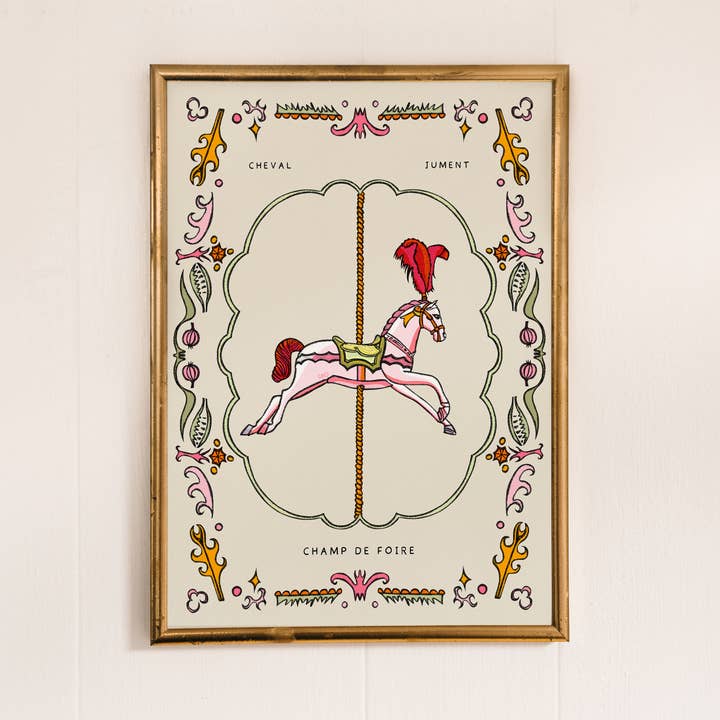 Parisian Merry Go Round Art Print, Lifestyle Art for wholesale by Freya Niamh