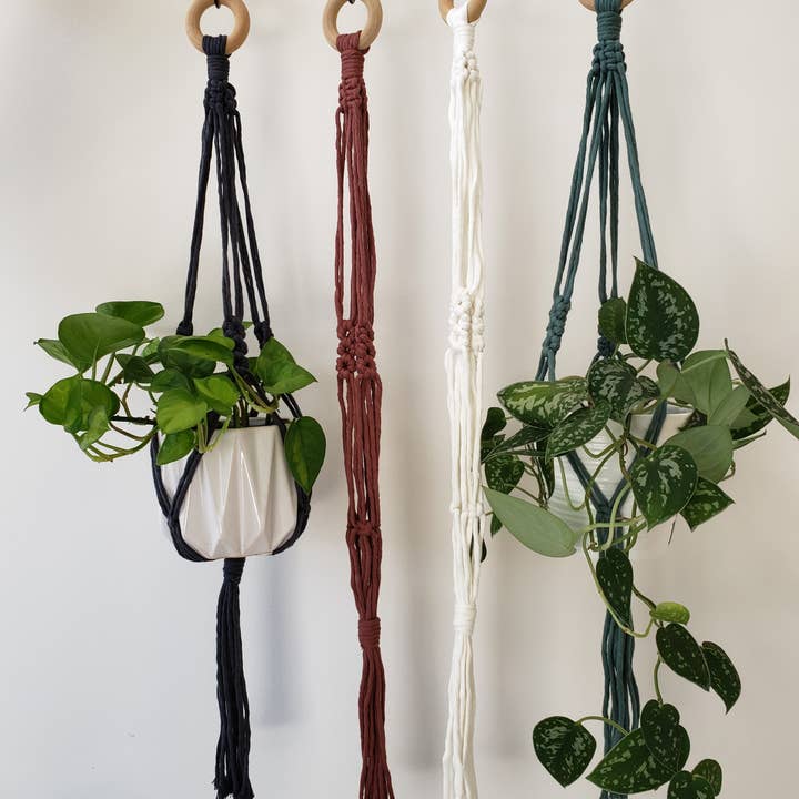Chain Of Daises Handmade Macrame Plant Hanger for wholesale by Bellbottoms Macrame
