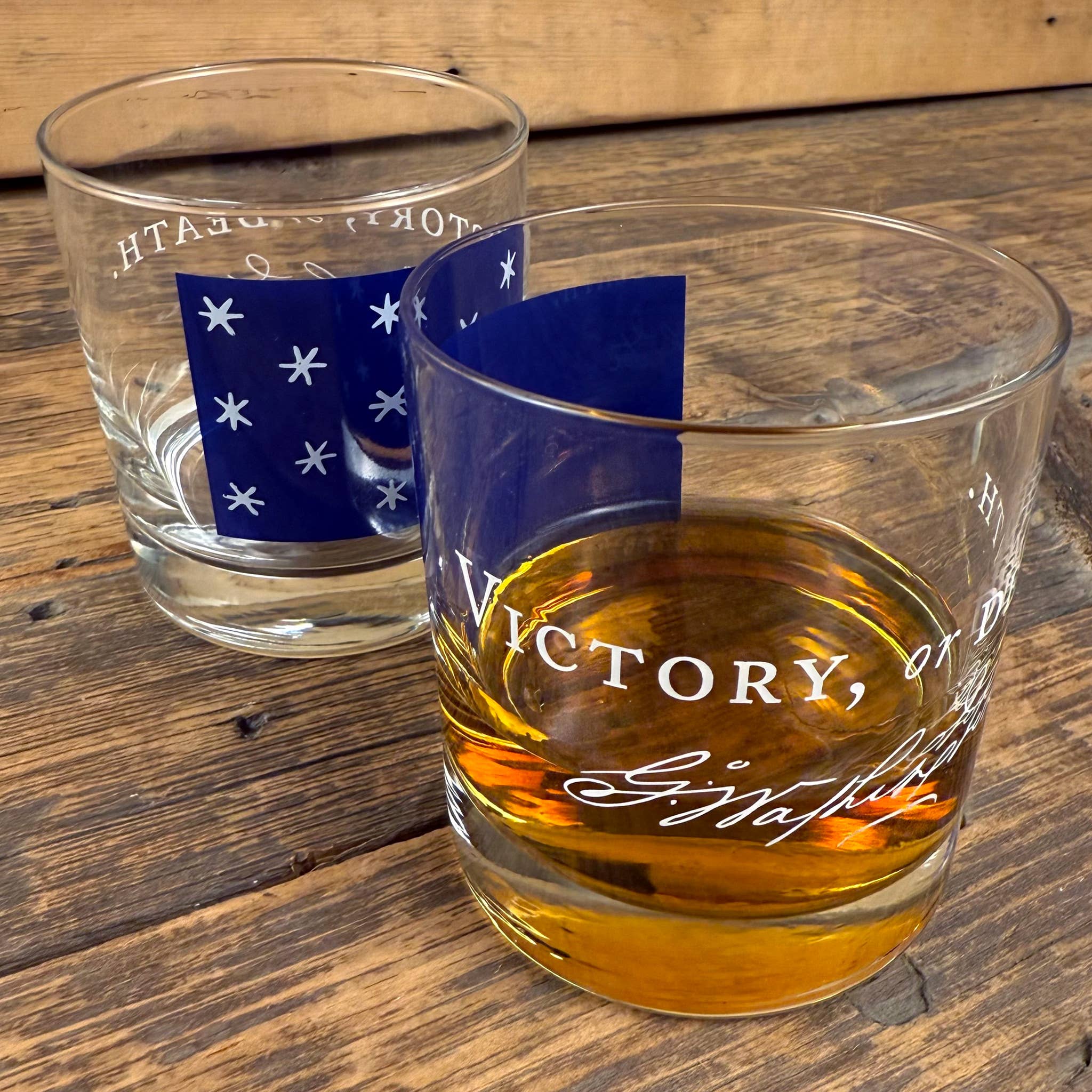 Liberty & Co. - Wholesale Cocktail/Liquor Glass - Victory or Death Whiskey Glass featuring George Washington's7