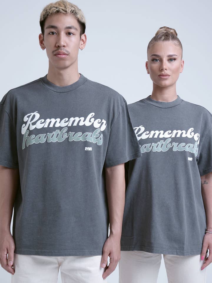 Unisex oversize streetwear Remember T-shirt stenvasket grå for engroshandel hos Remember you will die - RYWD