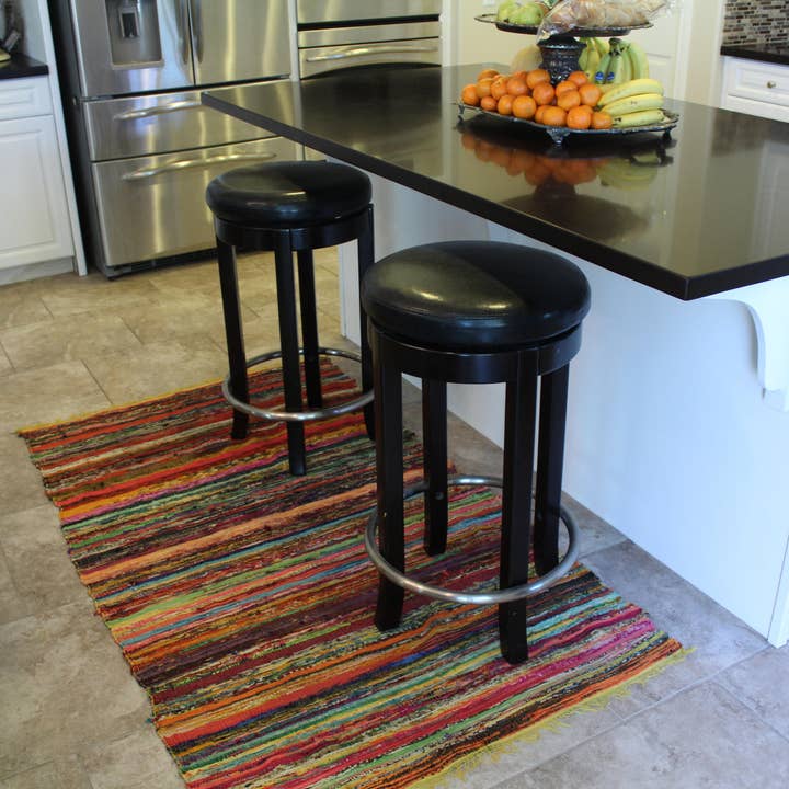 Vintage Addiction – wholesale Area rug – 4' x 6' Yellow Recycled Fabric Rug2