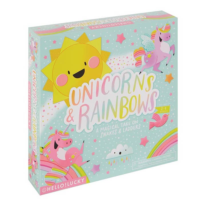 HELLO!LUCKY Unicorns & Rainbows Board Game for wholesale by C.R. Gibson