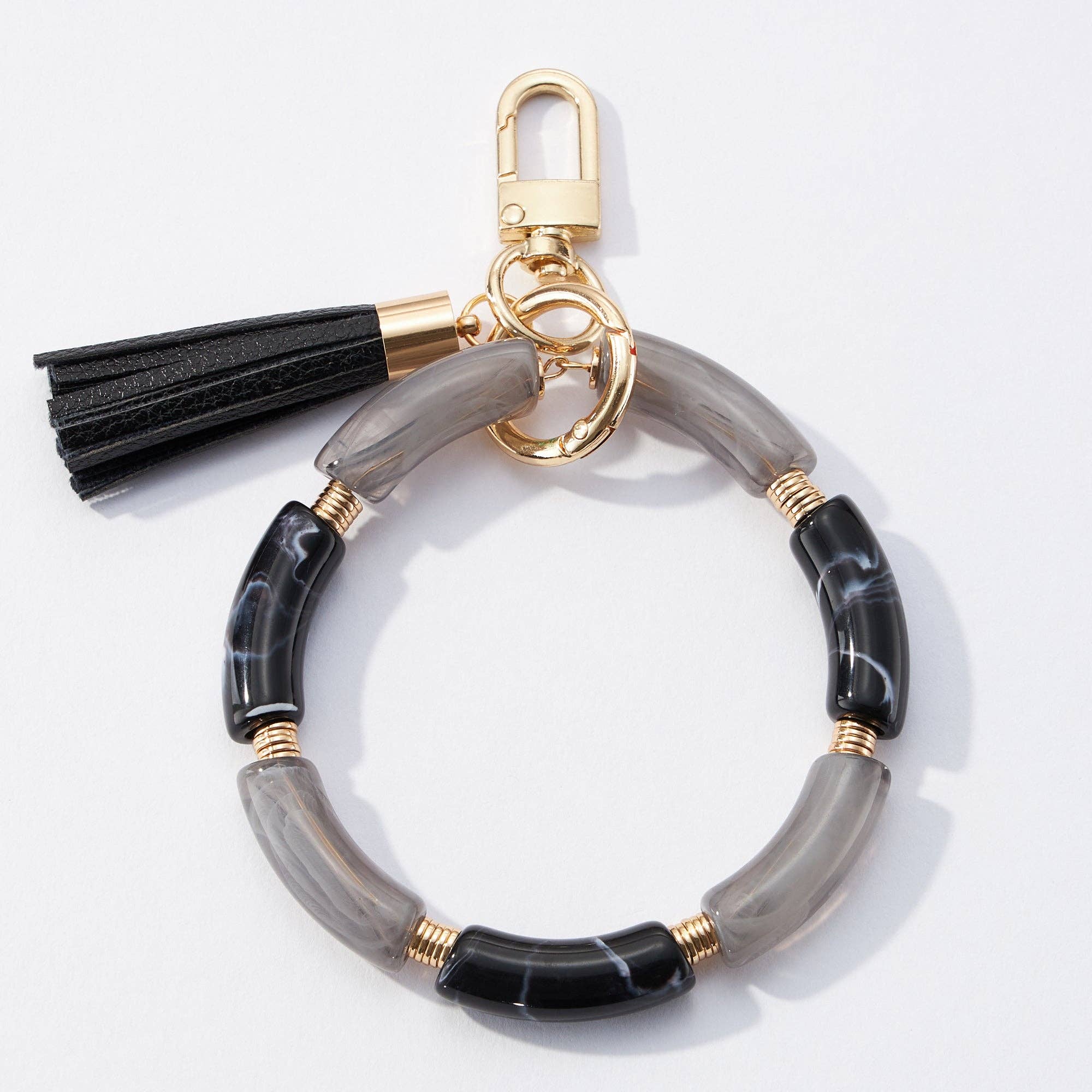 Frem – wholesale Keychain – Women's – Two Tone Resin Wristlet Keychains with Tassel3