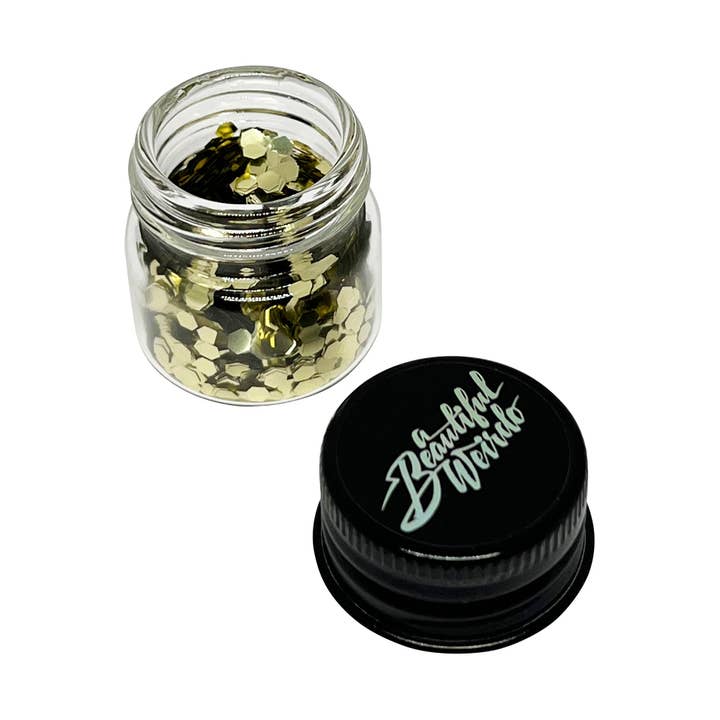 A Beautiful Weirdo™️ Eco Glitter - Wholesale Body Glitter/Shimmer - BOOGIE NIGHTS GOLD ECO GLITTER - CHUNKY