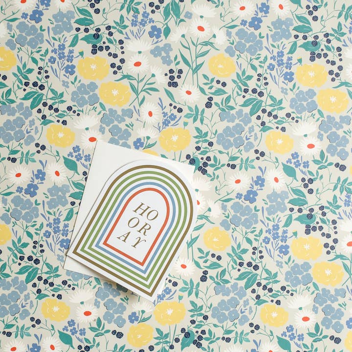 Amy Heitman - Wholesale Flat Wrap - Blackberry Floral Gift Wrap - Single Sheet
