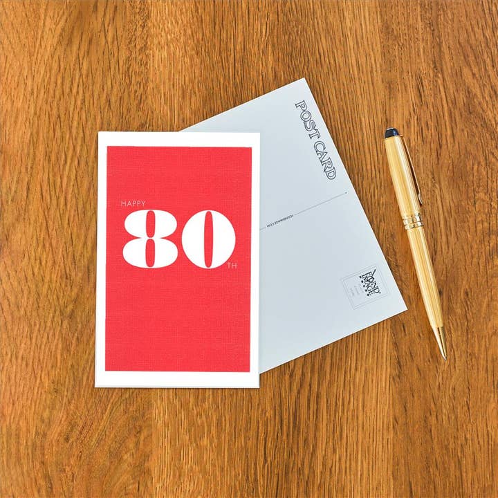 Found Image Press - Wholesale Postcard - Postcard HB-494 Happy 80th1