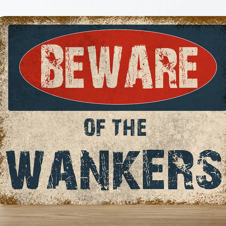 Cartello Attenzione Ai Cretini Targa In Metallo per la vendita all'ingrosso da parte di The British Metal Signs Company