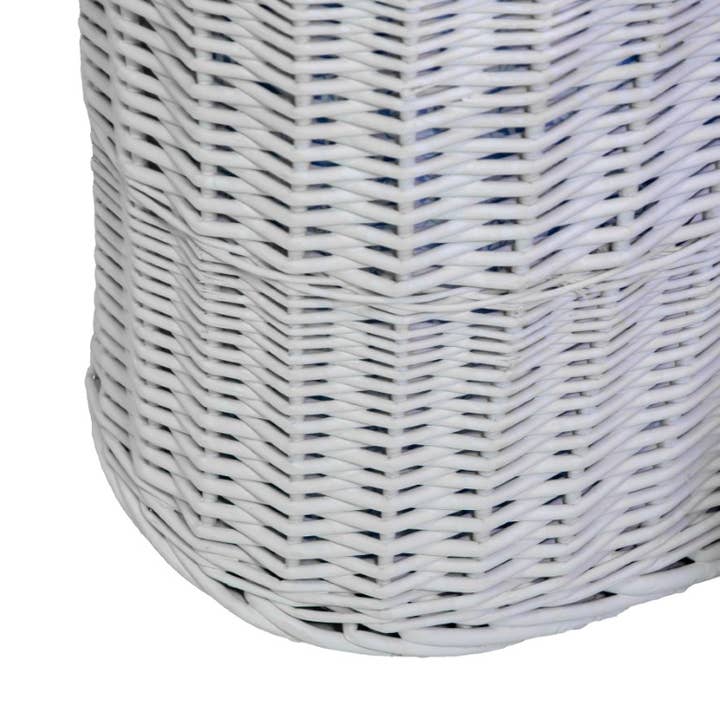 Wicker Basket 1-3 White Fern Blue Oval CM51X35H57 for wholesale by Vacchetti
