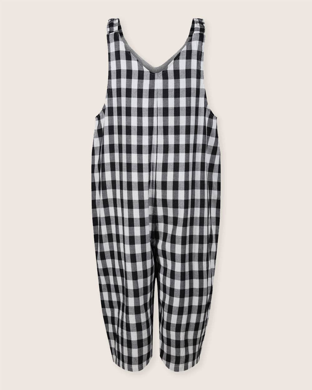 Multi Grace Multicolour Check Print Reversible Wide Leg Jumpsuit for wholesale on Faire6