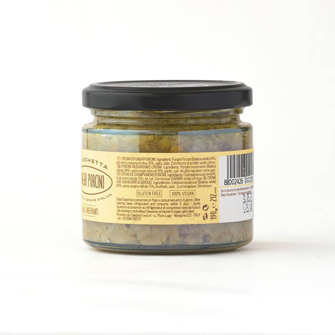 Famiglia Crispino – wholesale Sauce – PORCINI MUSHROOM BRUSCHETTA - 190g - SPREADS IN EVO - VEGAN1