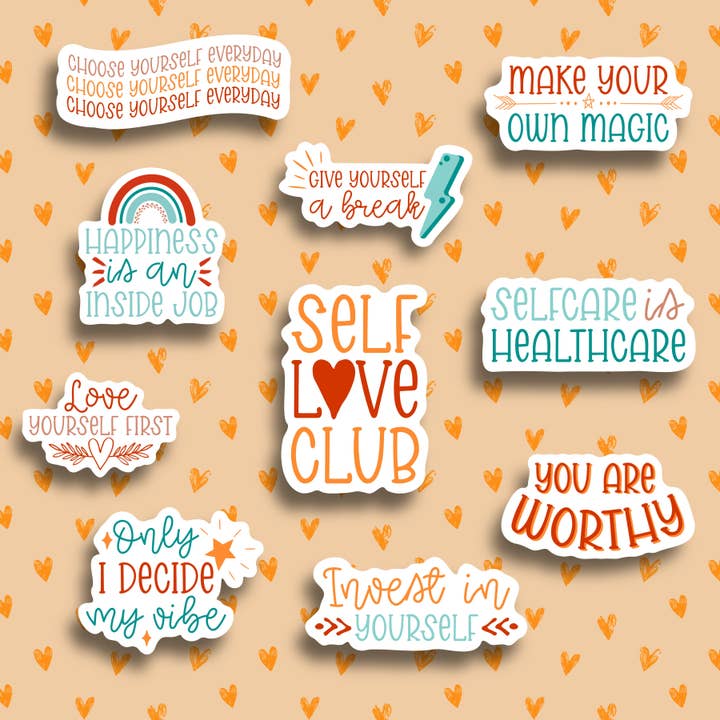 Colour Me Fun - Wholesale Sticker - Self Love Sticker Set