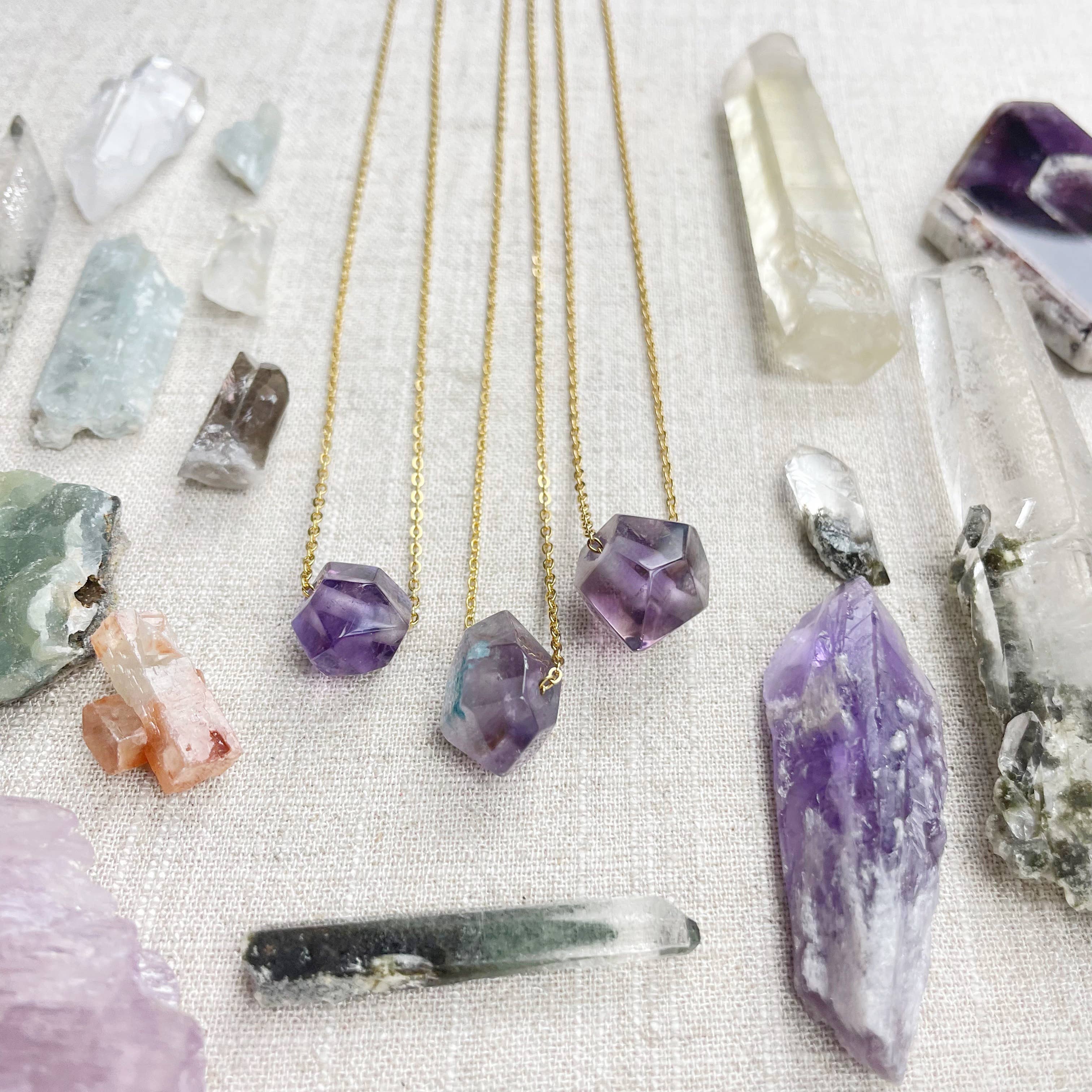 Ewelina Pas Jewelry - Wholesale Pendant/Charm Necklace - Included Amethyst Gemstone Double Terminated Point Necklace5