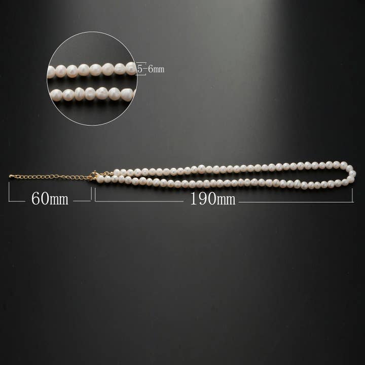 Aim Eternal - Wholesale Beaded/Pearl Necklace - Classic Round Pearl Necklace White Fresh Water Pearl Necklace, Natural Freshwater Pearl, Genuine Pearls Wedding Bridal Jewelry WA-333