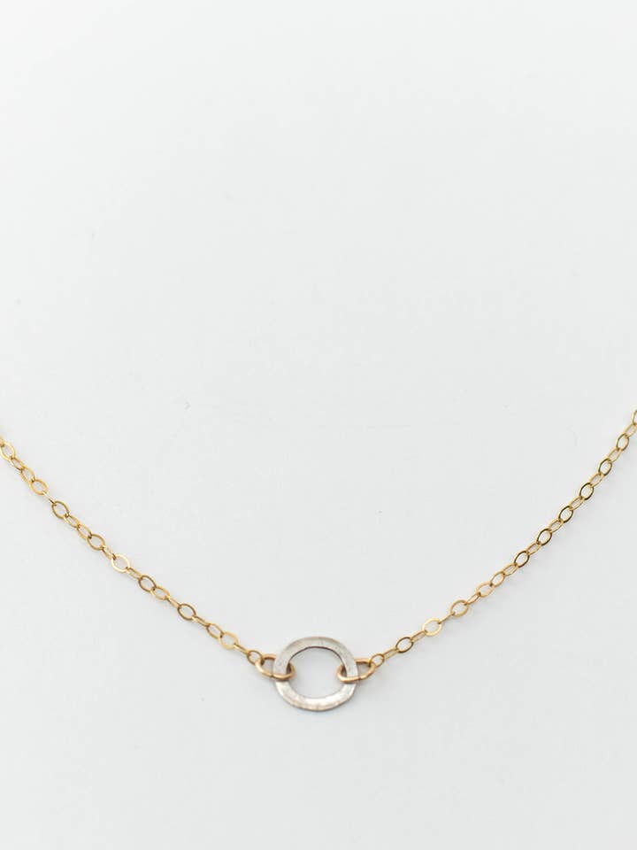 Tiny Hoop Necklace | Gold Filled for wholesale by Clovis Jewelry