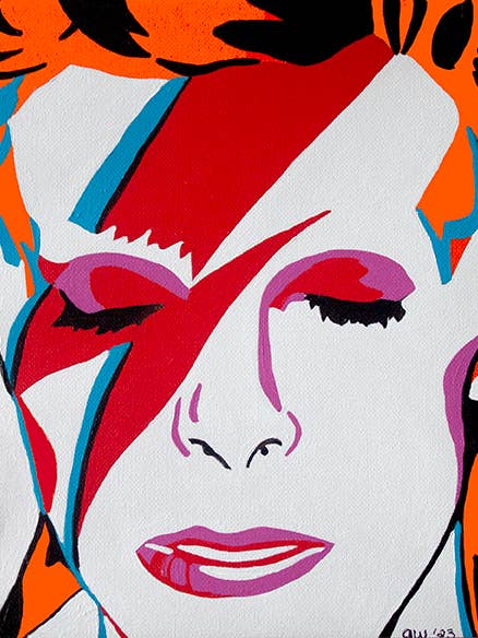 "Aladdin Sane" Fine Art Print for wholesale by Amanda Wirig Retro Art