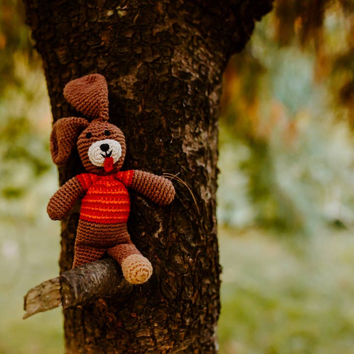 Pebblechild - Venta al por mayor Peluche - Niños y bebés - Sonajero de perro de juguete de ganchillo para bebé niño1