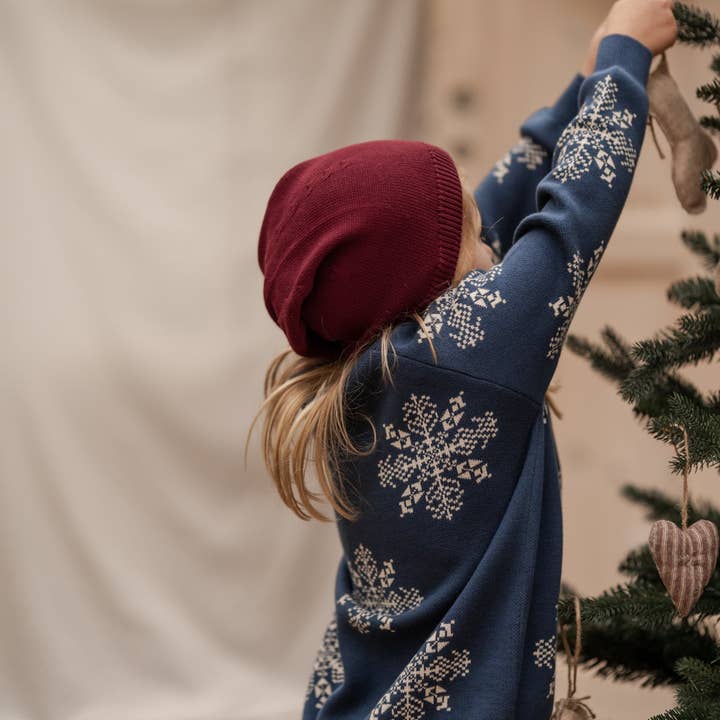 Snöflinga tröja, blå för wholesale av hanevild