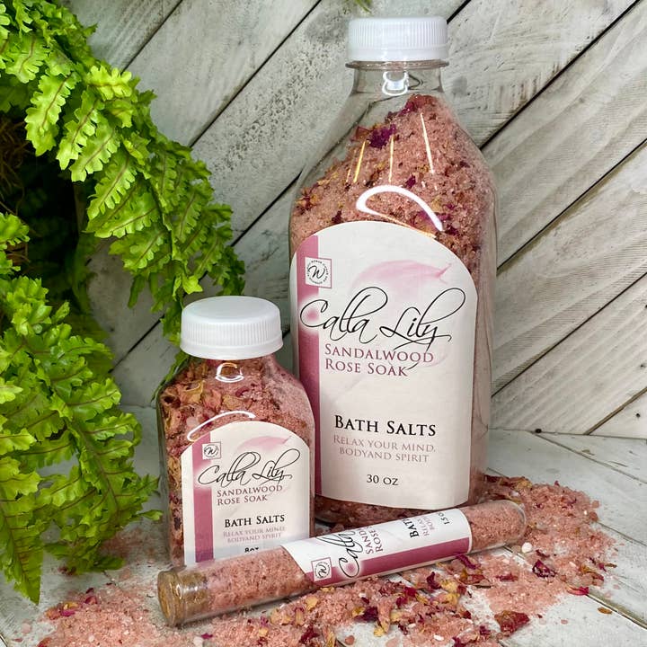 Sels de bain - Sandalwood Rose Soak pour la vente par Calla Lily Cosmetics