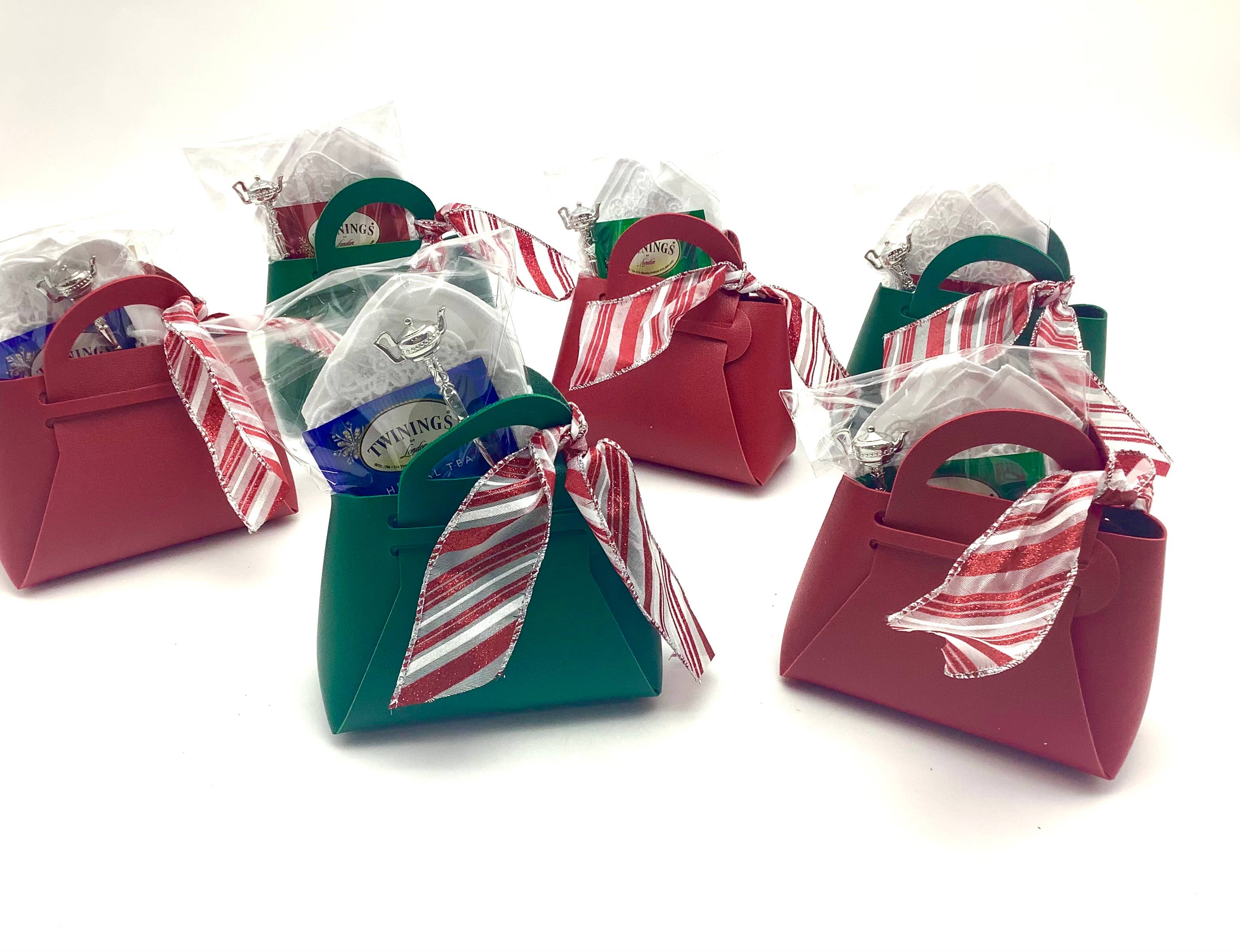 All Little Cute Things - Vente Set de pochettes cadeaux - Cadeaux de fête du thé de Noël, sac à main, sac à main, cuillère à thé, serviette4