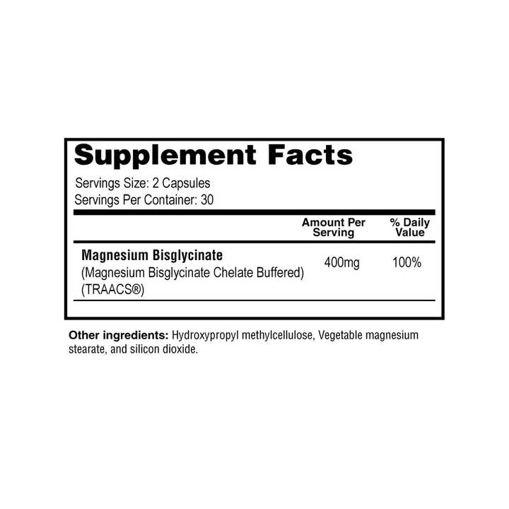 1 Life Science - Wholesale Oral Supplement/Vitamin - Magnesium Gly TRAACS 400mg/2cp 60 Vcap