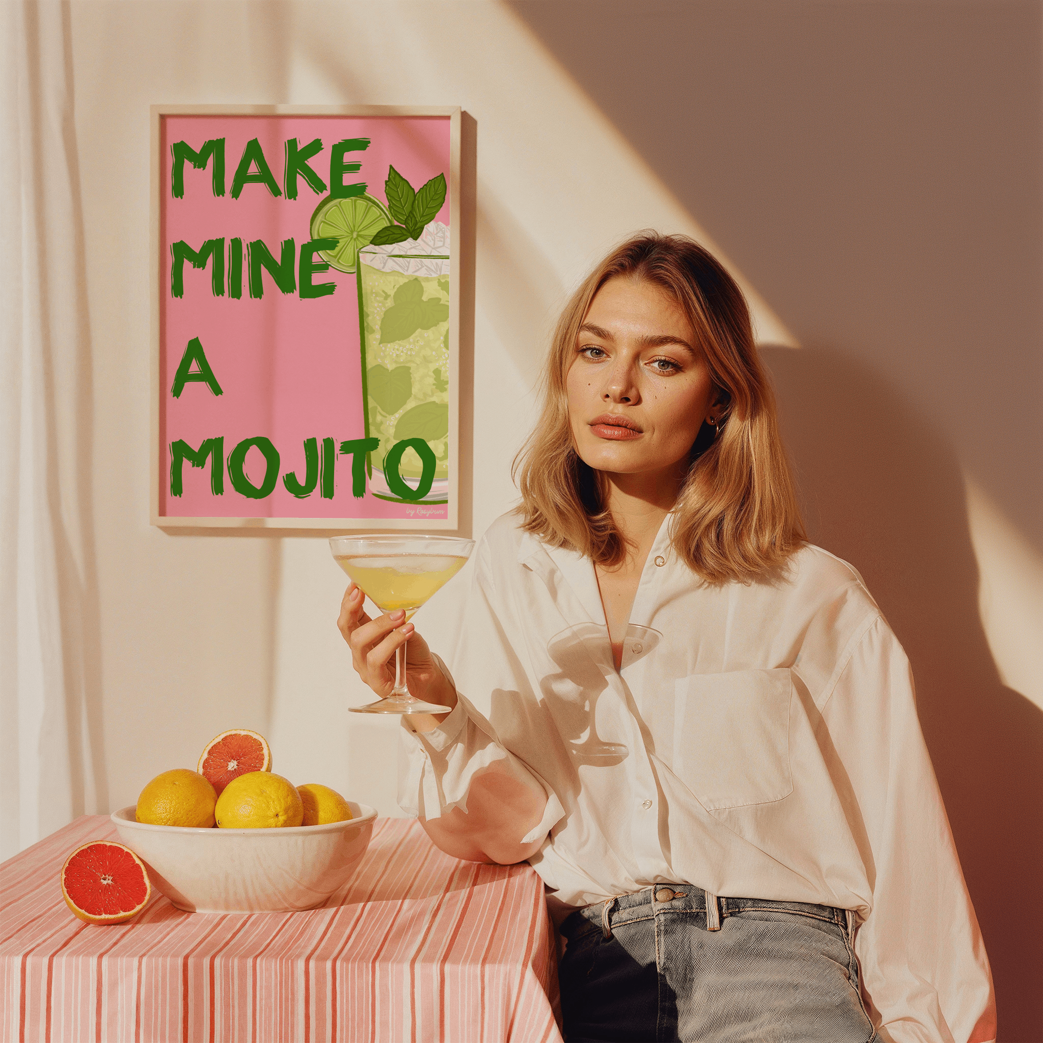by Rosybum - Wholesale Art Print - Make Mine A Mojito - Mojito Cocktail Wall Art Poster Print6