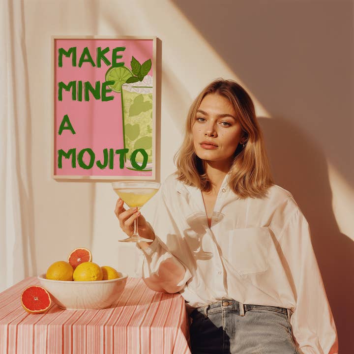 by Rosybum - Wholesale Art Print - Make Mine A Mojito - Mojito Cocktail Wall Art Poster Print6