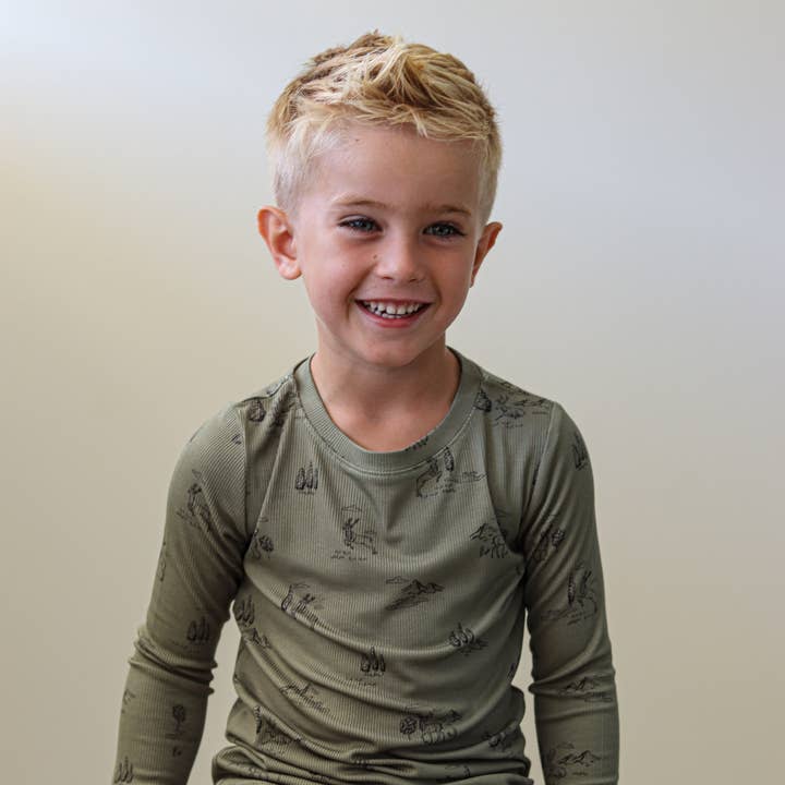 Conjunto de pijama de ciervo perenne para venta al por mayor de Honeycomb Goods