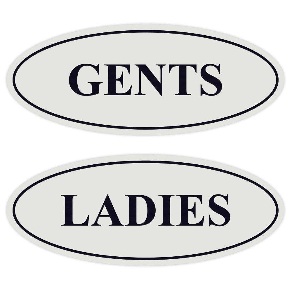 All Quality – wholesale Skylt – Ovala damskyltar för HERR toalettskyltar - 2-pack1