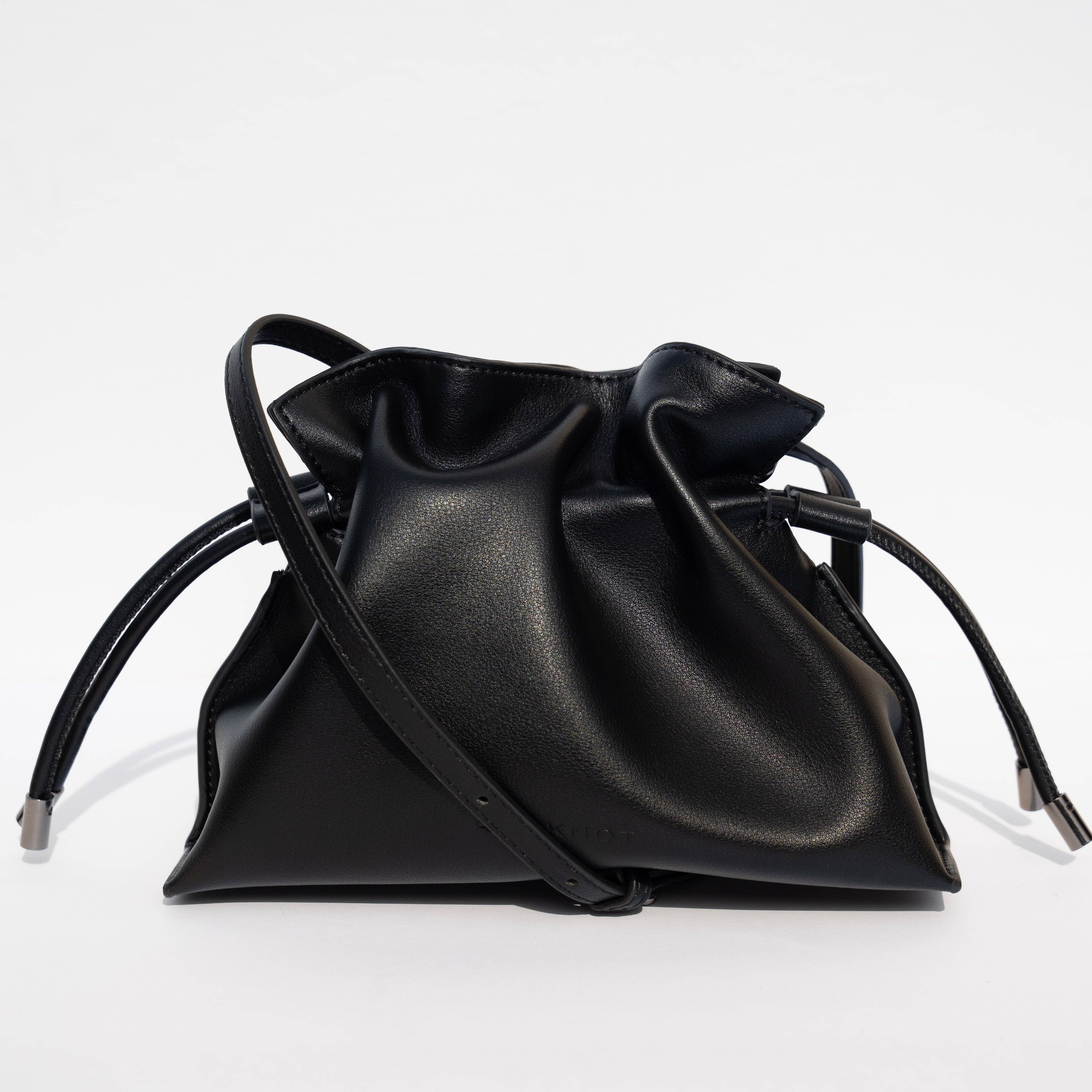 ROCKNOT - Vente Sac à bandoulière – femme - Sac seau en cuir à cordon ALLI - Noir3