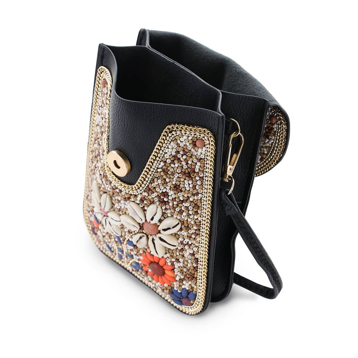 22 Tote - Vendita all'ingrosso Borsa a tracolla - Donna - Borsa a tracolla per cellulare in pelle vegana con perline22