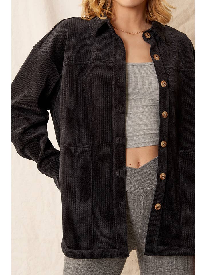 En Crème - Wholesale Shirt Jacket/Shacket - Women's - Long Sleeve Button Down Shacket3