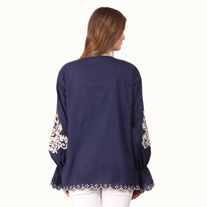 JEP Holland - Wholesale Blouse - Women's - Camilla Navy Top PRE ORDER SS263