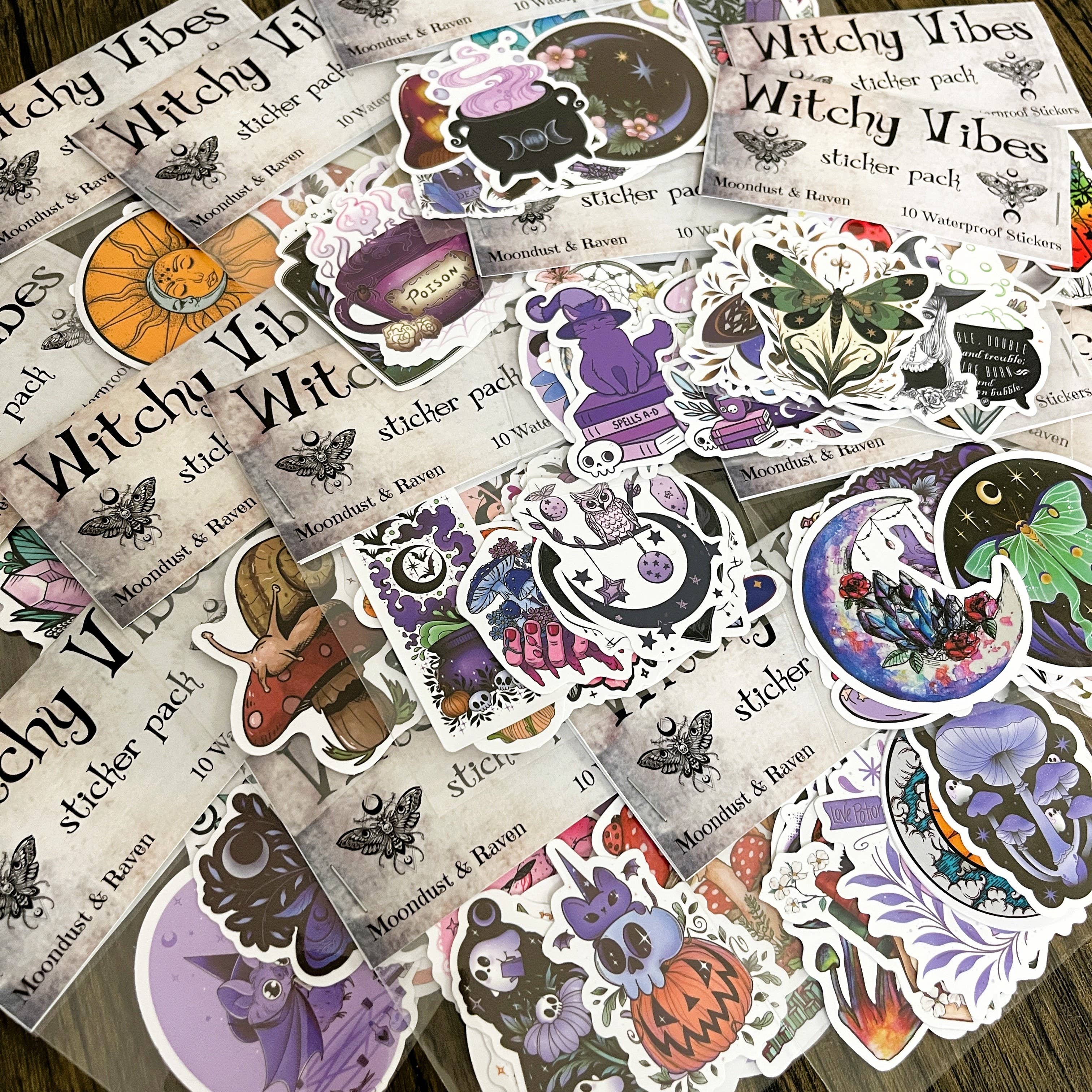 Moondust and Raven - Wholesale Sticker - Witchy Vibes Sticker Packs, Waterproof Witchy Stickers6