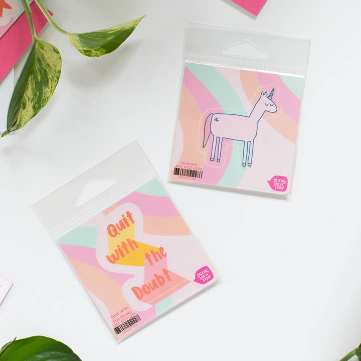 Sticker - Afslut med tvivl for engroshandel hos Talking Out of Turn