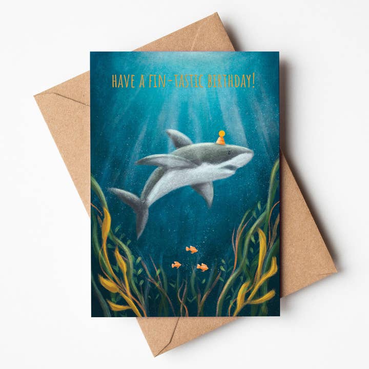 Have a Fin-tastic Birthday Greeting Card for wholesale by Jo Couch
