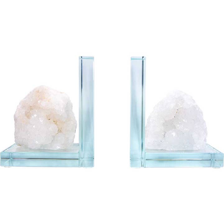 Glass L Shaped Bookends - Quartz Geode Rough (Set of 2) and other Purchase Wholesale geode bookends. Free Returns & Net 60 Terms on Faire trending on Faire.