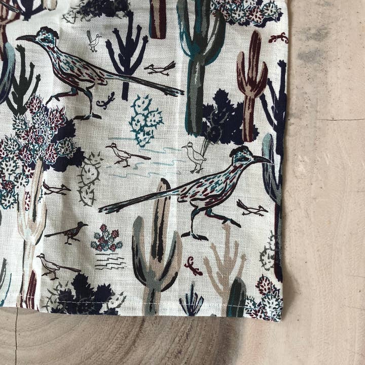 Cher the Fire - Wholesale Tea Towel - Linen Tea Towel, Roadrunner After the Rain - Southwest4