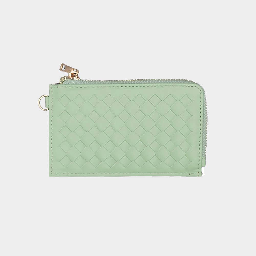 Sensibling Corp. - Wholesale Wristlet - Faux Leather Basket Weave Flat Card Holder Wallet Wristlet18