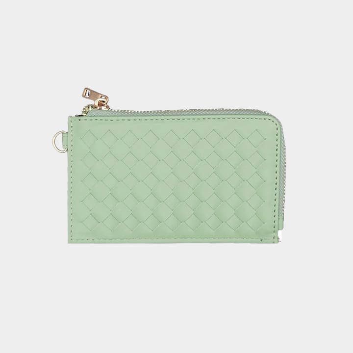 Sensibling Corp. - Wholesale Wristlet - Faux Leather Basket Weave Flat Card Holder Wallet Wristlet18