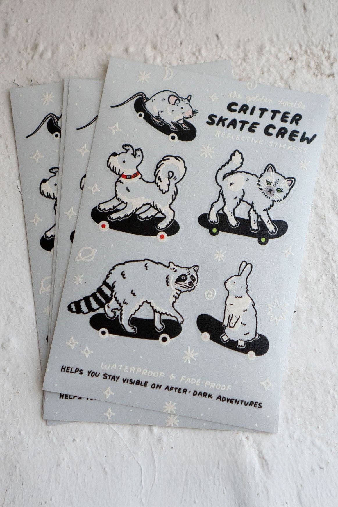 Stay Home Club - Wholesale Sticker - Kids & Baby - Critter Skate Crew | Reflective Sticker Sheet for Kids2