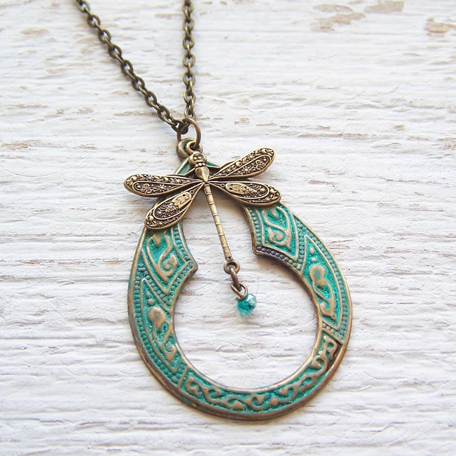 Jo Bird Jewelry - Wholesale Pendant/Charm Necklace - Nouveau Brass Necklace - 18" Dragonflies1