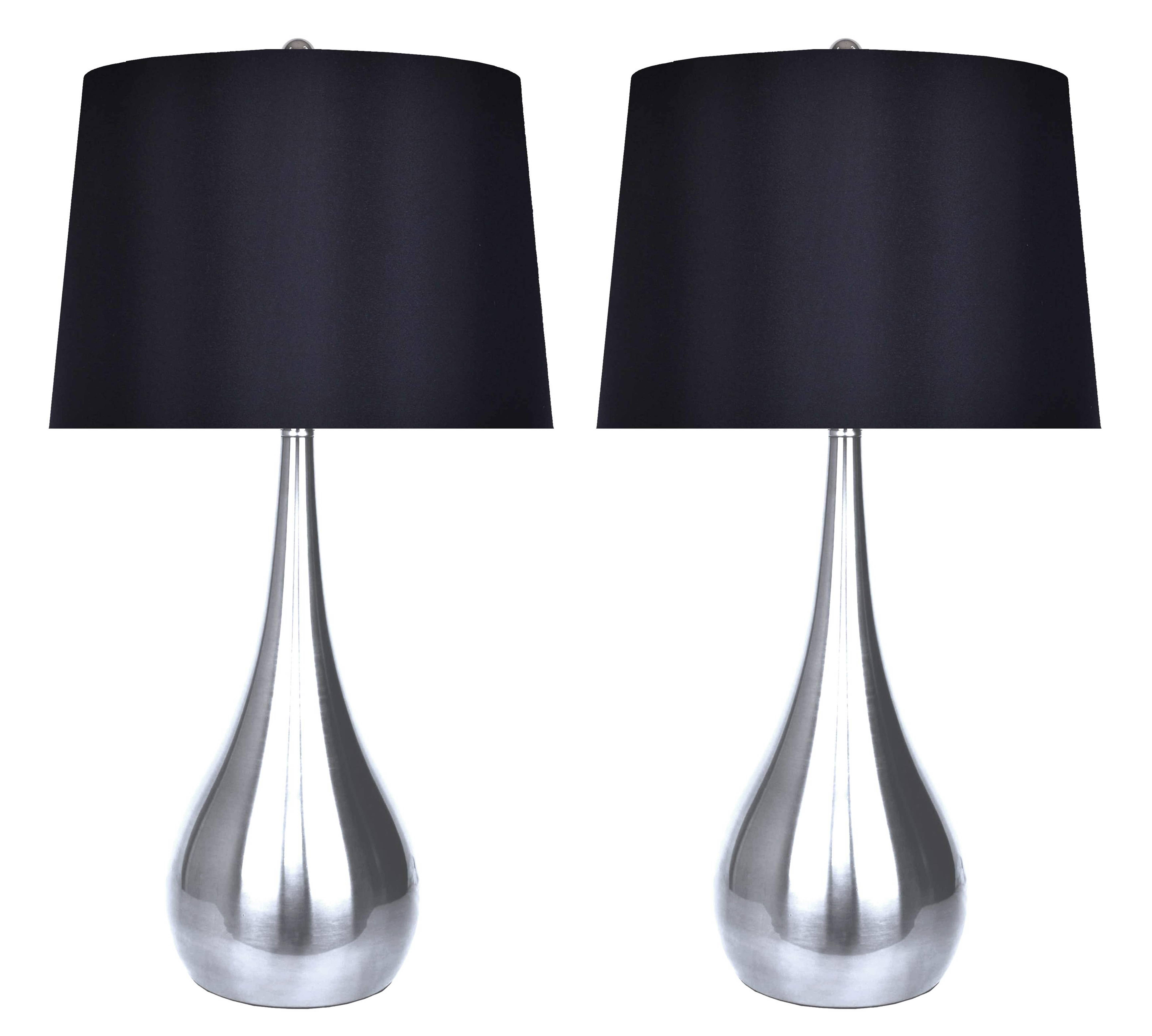 LumiSource and Grandview Gallery - Wholesale Accent/Desk Lamp - 29" Pebble Metal Table Lamps Teardrop Linen Shades (2PK)38